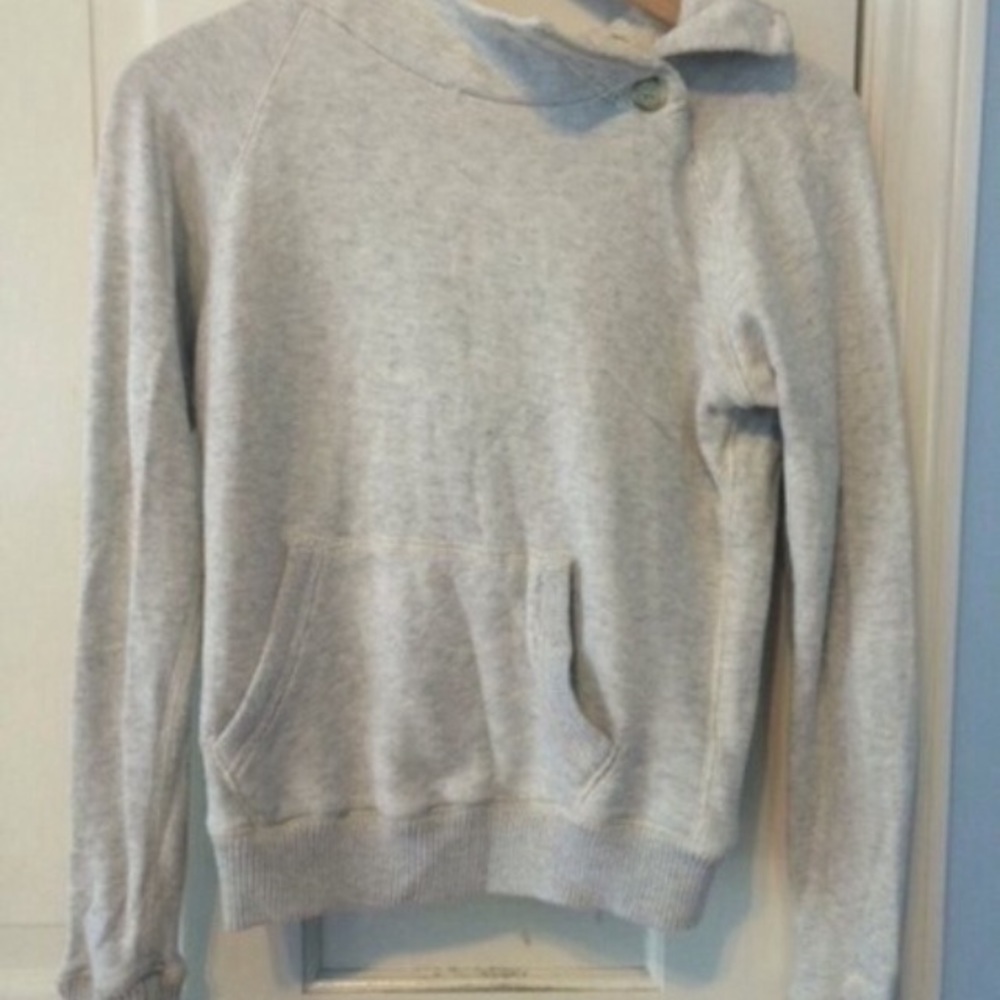 Cream button Hoodie